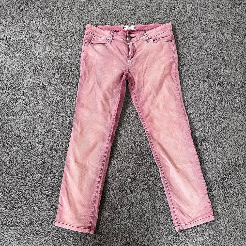 Free People pink acid washed corduroy pants size 28
